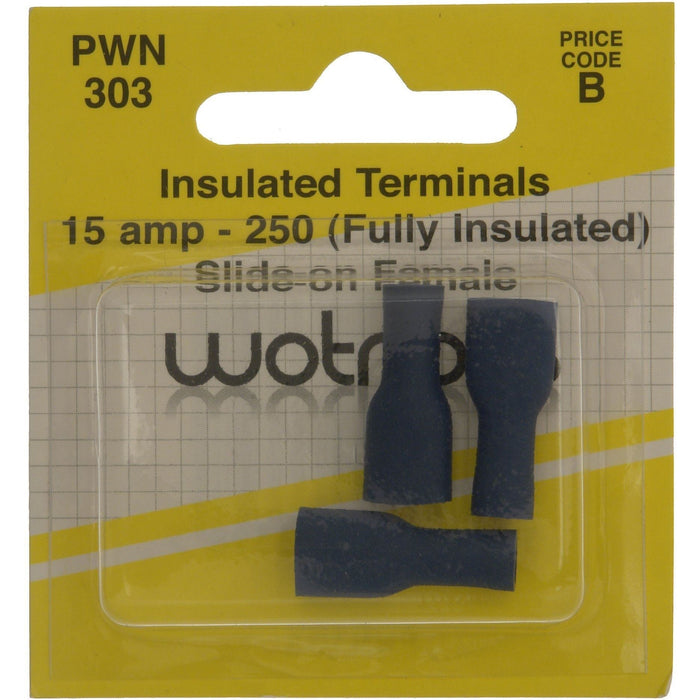 Wot-Nots Wiring Connectors - Blue - Female Bullet - 6.3mm - Pack of 3 Wot-Nots  - Dynamic Drive