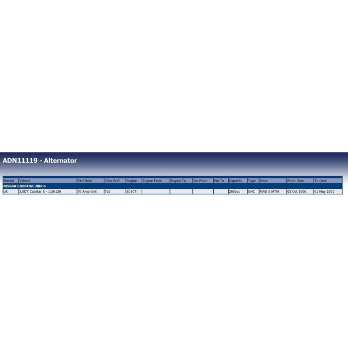 Blue Print ADN11119 Alternator