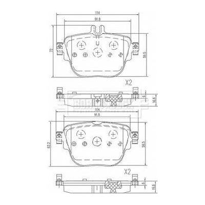 Genuine Borg & Beck Brake Pads Rear fits E Class W213 0116 BBP2673 Borg & Beck  - Dynamic Drive