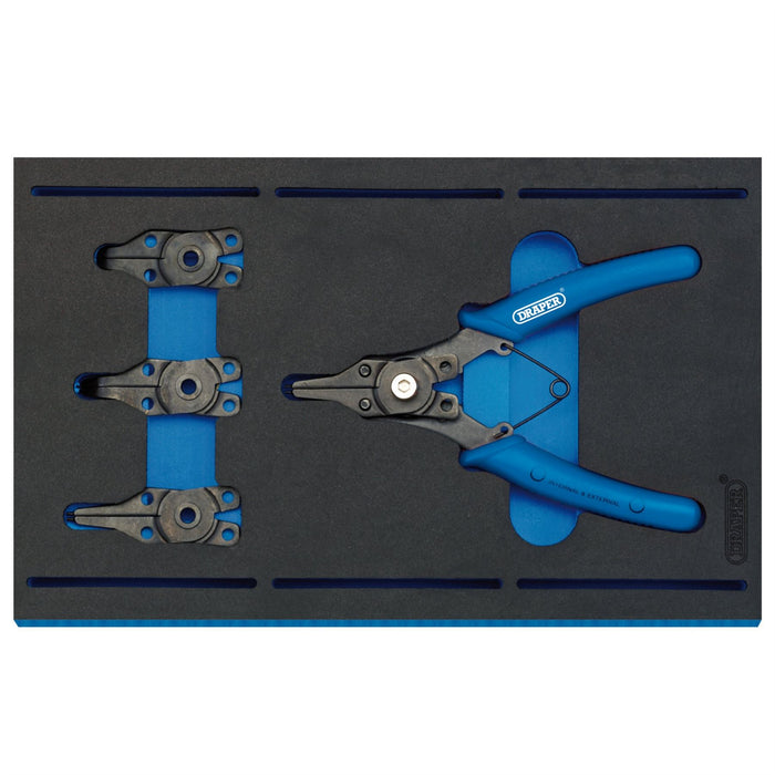 Draper Interchangeable Circlip Plier Set in 1/4 Drawer EVA Insert Tray (5 Piece) Draper  - Dynamic Drive