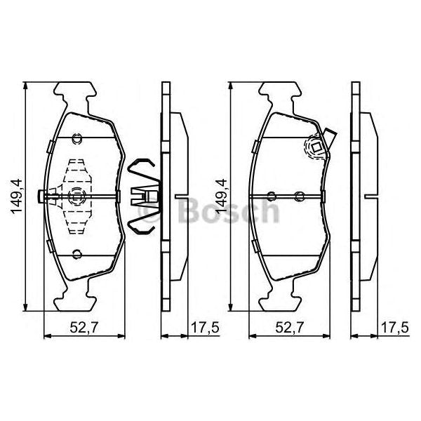 Genuine Bosch Brake Pad Set Bp1682 fits Fiat  Panda - 1.2 - 12- 0986494687