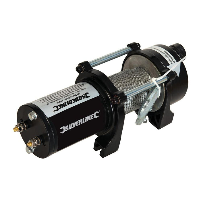 Silverline 12V Electric Winch 900kg (2000lb) Silverline  - Dynamic Drive