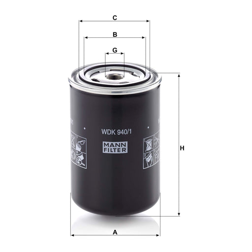 Genuine Mann Fuel Filter for DEUTZ-FAHRLIEBHERR WDK940/1 Mann & Hummel  - Dynamic Drive