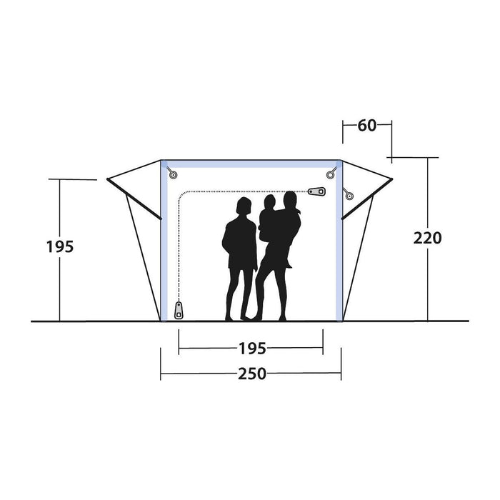 Outwell Crossville 250SA Air Drive-Away Campervan Air Awning 175-200cm Outwell  - Dynamic Drive