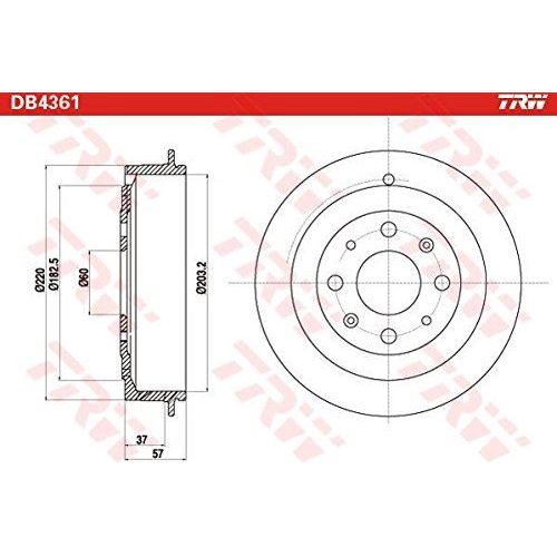 Genuine TRW Brake Drum DB4361 TRW  - Dynamic Drive