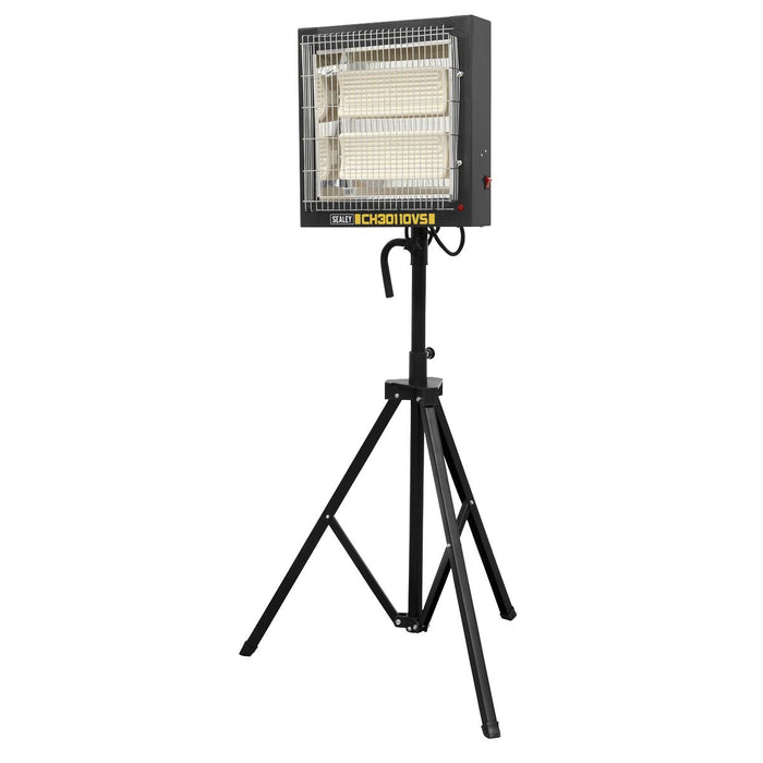 Sealey Ceramic Heater with Tripod Stand 1.2/2.4kW 110V CH30110VS Sealey  - Dynamic Drive