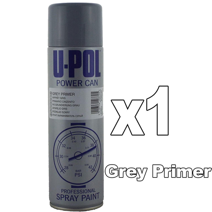 U-Pol Power Can GREY PRIMER Paint 500ml Car Spray Aerosol U-Pol  - Dynamic Drive