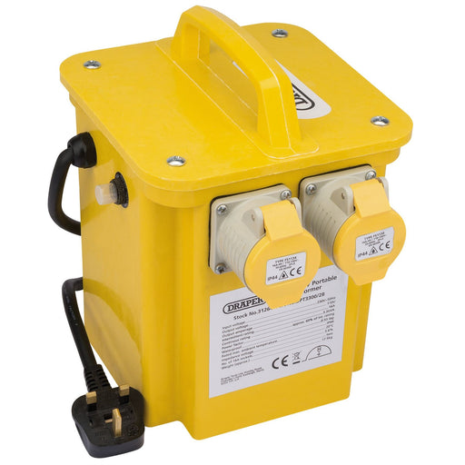 Draper 230V to 110V Portable Site Transformer, 3.3kVA 31264 Draper  - Dynamic Drive