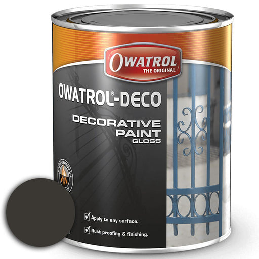 Owatrol Deco Anti Corrosive Gloss Paint (Grey Dust RAL 7037 750ml) for Metal Pr Owatrol  - Dynamic Drive