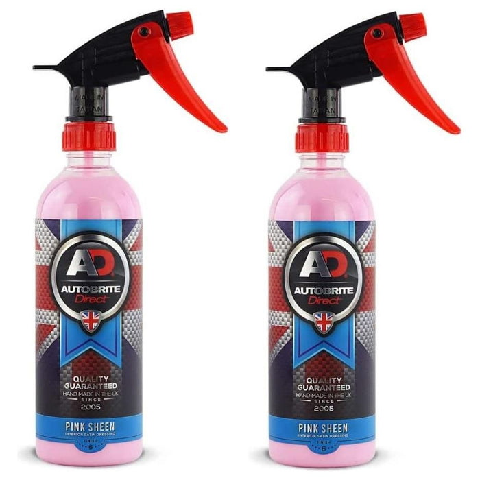 2x AUTOBRITE DIRECT Pink Sheen - Interior Satin Dressing 500ml