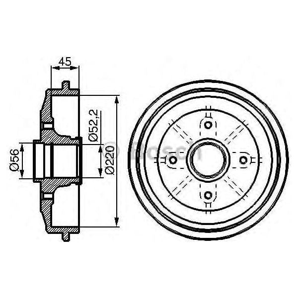 Genuine Bosch Brake Drum Single Db222 fits Peugeot 208 BlueHDi - 1.6 - 15- 09864 Bosch  - Dynamic Drive