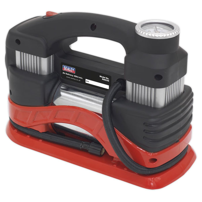 Sealey Tyre Inflator/Mini Air Compressor With Work Light Sealey  - Dynamic Drive