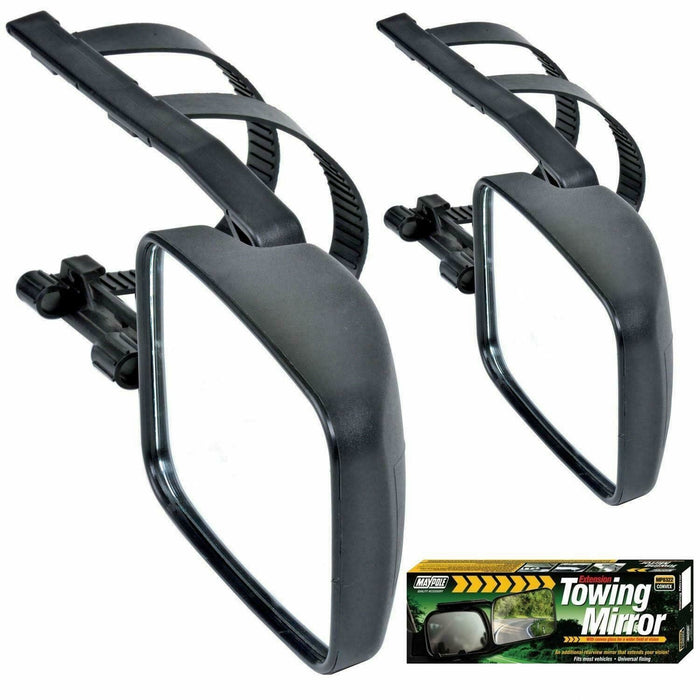 2x Maypole Caravan Towing Mirrors Convex Car Van Wing Mirrors Extension Pair Maypole  - Dynamic Drive