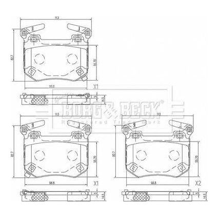 Genuine Borg & Beck Brake Pads Rear fits Stinger 3.3 TGdi 4wd 0617 BBP2679 Borg & Beck  - Dynamic Drive