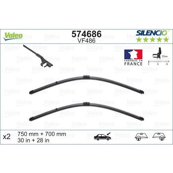 Valeo Wiper Blades Kit 574686 Automotive Part fits Renault Valeo  - Dynamic Drive