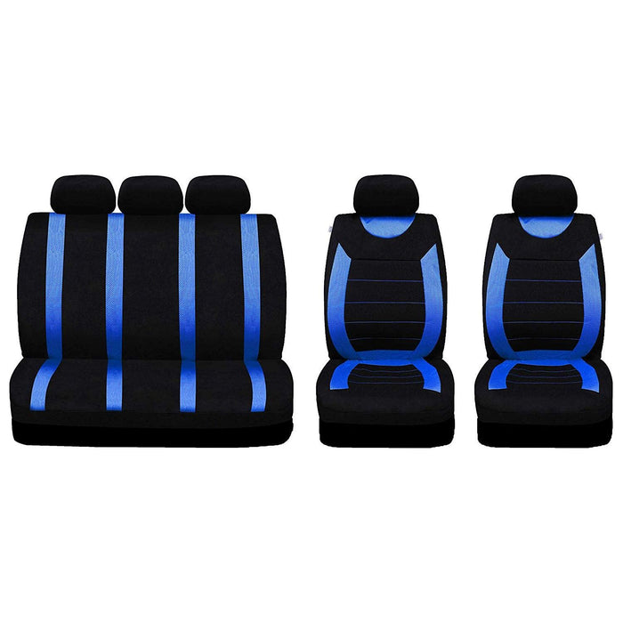 Blue & Black Steering Wheel & Seat Cover set for Ford Focus St All Years UKB4C  - Dynamic Drive