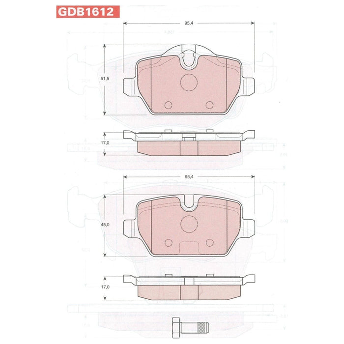 Genuine TRW Brake Pads (Rear) (R90) GDB1612