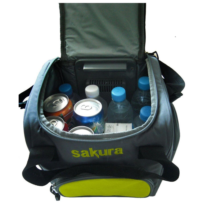 12v Car Van Cool Bag Box Cooler Fridge Travel Picnic Drinks Plug Beer Wine 14L Sakura  - Dynamic Drive