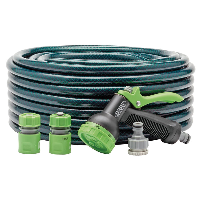 Draper Garden Hose and Spray Gun Kit, 12mm Bore, 30m 56447 Draper  - Dynamic Drive