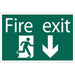 Draper Fire Exit Arrow Down' Safety Sign 72446 Draper  - Dynamic Drive