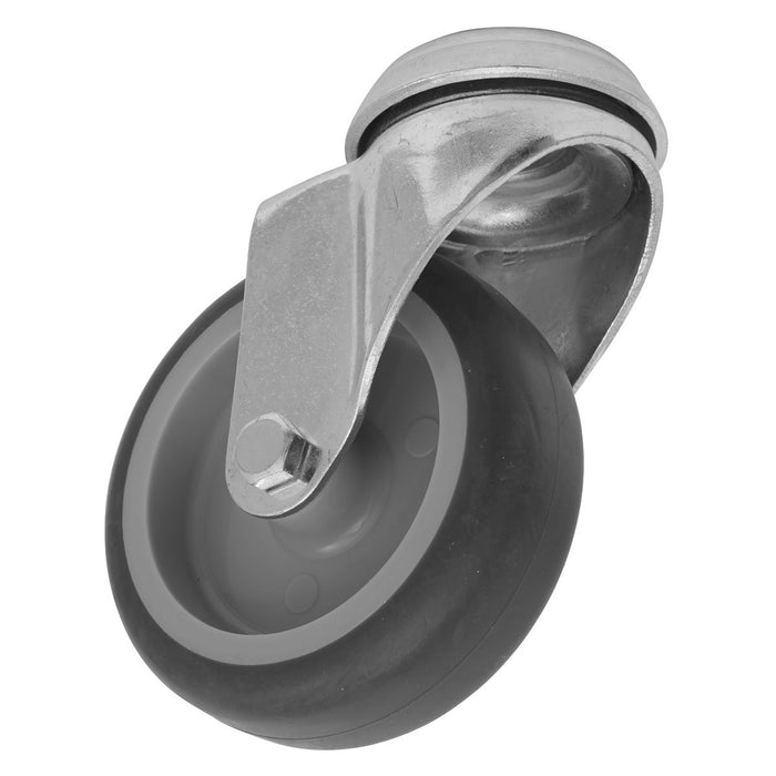 Sealey Medium-Duty Thermoplastic Bolt Hole Swivel Castor Wheel75mm Trade Sealey  - Dynamic Drive