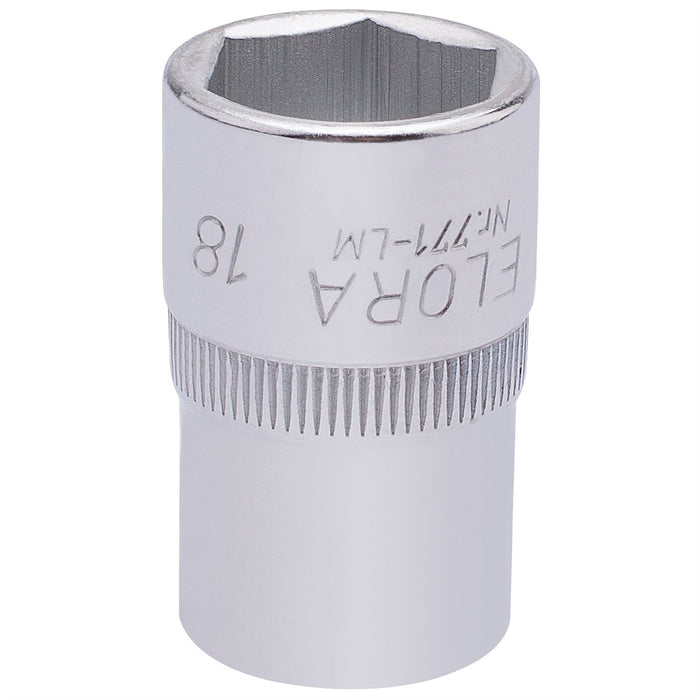 Draper Elora Hexagon Socket, 1/2" Sq. Dr., 18mm 15307 Draper  - Dynamic Drive