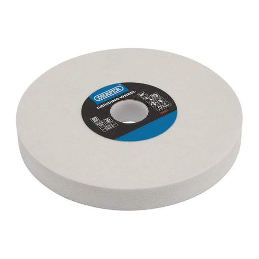 Draper Aluminium Oxide Bench Grinding Wheel, 200 x 25mm, 80G, White 04142 Draper  - Dynamic Drive