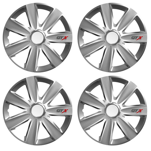 16" Inch GTX Carbon Grey Multi-Spoke Wheel Trim Hub Cap Covers Protectors Versaco  - Dynamic Drive