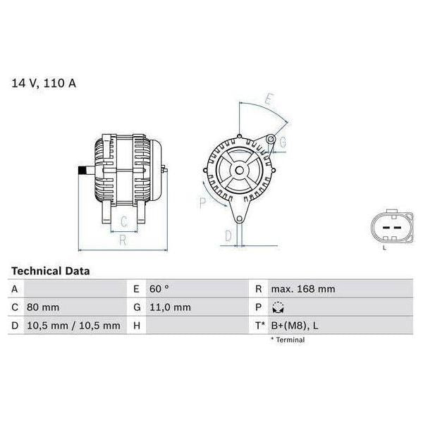 Bosch Reman Alternator 8006 0986080060