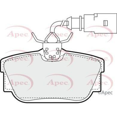 Apec Brake Pads Rear Fits Ford Galaxy 1.9 Tdi02/03 - 05/06;Seat Alhambr