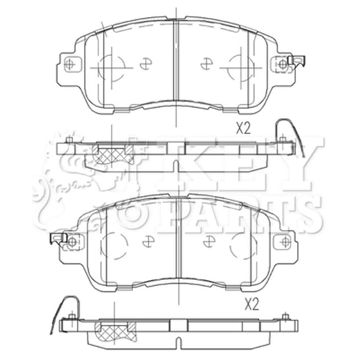 Genuine Key Parts Rear Brake Pads KBP2573