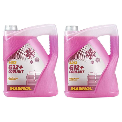 2x 5L MANNOL RED Coolant Antifreeze G12+ Ready Mixed Long Life German Hi Spec Mannol  - Dynamic Drive