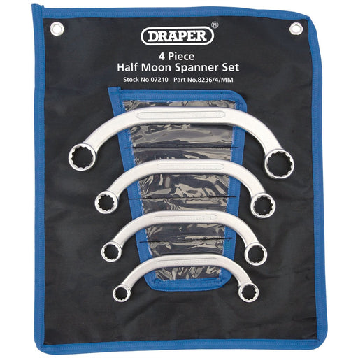 Draper Half Moon Obstruction Ring Spanner Set (4 Piece) 07210 Draper  - Dynamic Drive