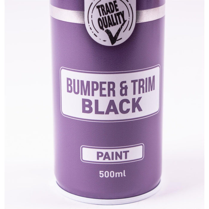 3x AUTOTEK Professional Black Bumper and Trim 500ml Spray Paint High Coverage