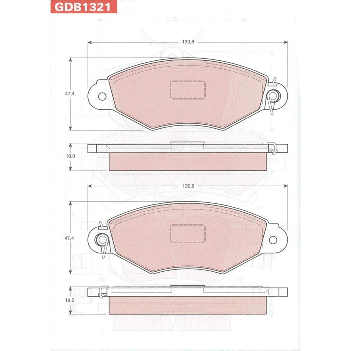 Genuine TRW Brake Pads (Front) (R90) GDB1321