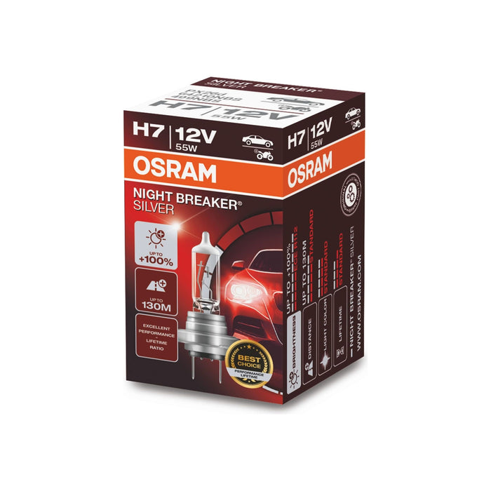 Osram NIGHT BREAKER SILVER H7, +100% more brightness, halogen headlamp, 64210NBS Osram  - Dynamic Drive