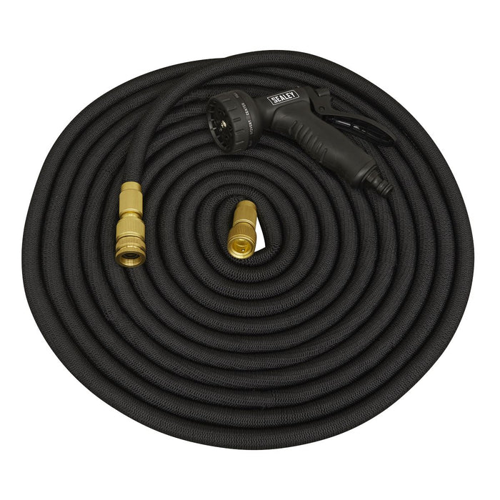 Sealey Ø17mm Expandable Garden Hose Black 30m Premium GH30E Sealey  - Dynamic Drive