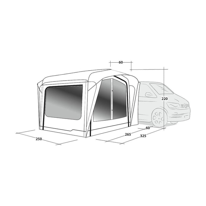 Outwell Crossville 250SA Air Drive-Away Campervan Air Awning 175-200cm Outwell  - Dynamic Drive