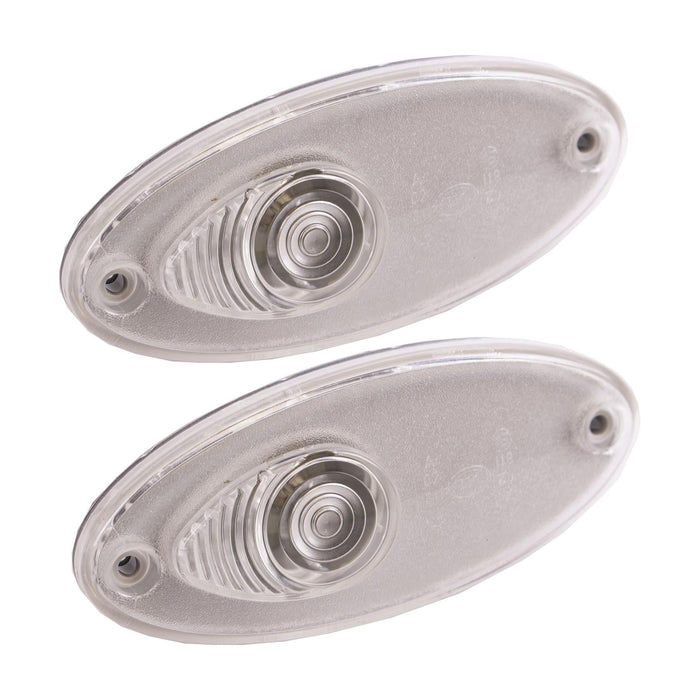 2x Hella Clear White Front Oval Marker Lights Lamps Swift Sterling Abbey Caravan Hella  - Dynamic Drive