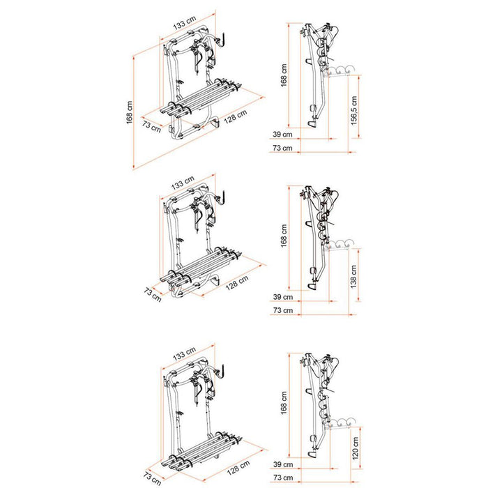 Fiamma Carry Bike Frame Crafter 3 Bikes