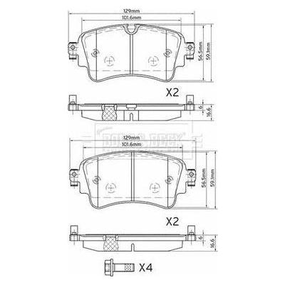 Genuine Borg & Beck Rear Brake Pads fits Audi A48W2B9Q7 0515 BBP2577 Borg & Beck  - Dynamic Drive