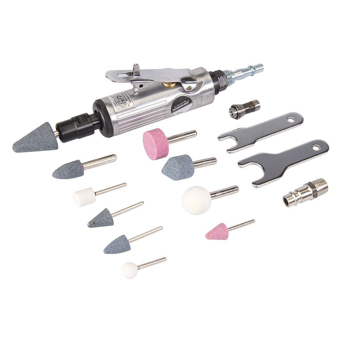 Silverline Air Die Grinder Kit 15pce 160mm Silverline  - Dynamic Drive