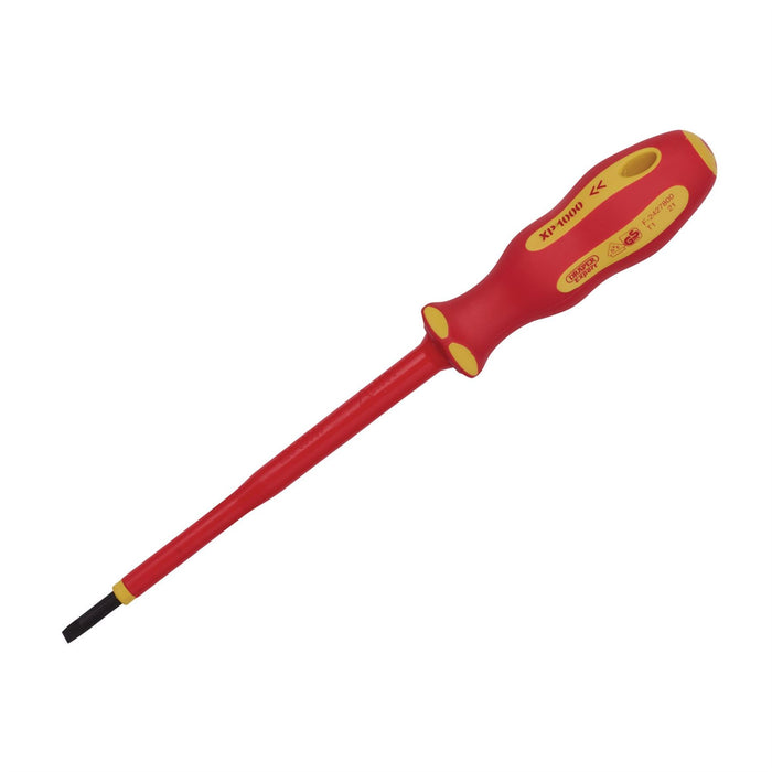 Draper XP1000 VDE Plain Slot Screwdriver, 3.5 x 100mm 64413 Draper  - Dynamic Drive