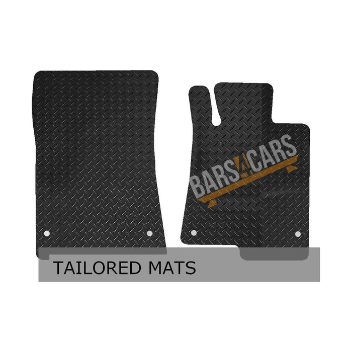 Blue Trim TailoBlue Rubber Car Mats for Mercedes Slk 11> 2 Pce Set of 2 With 4 Clips UKB4C  - Dynamic Drive