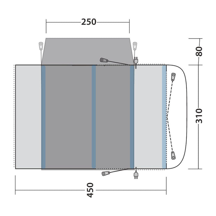 Outwell Wolfburg 450 Air Drive-Away Campervan Air Awning 175-200cm Outwell  - Dynamic Drive