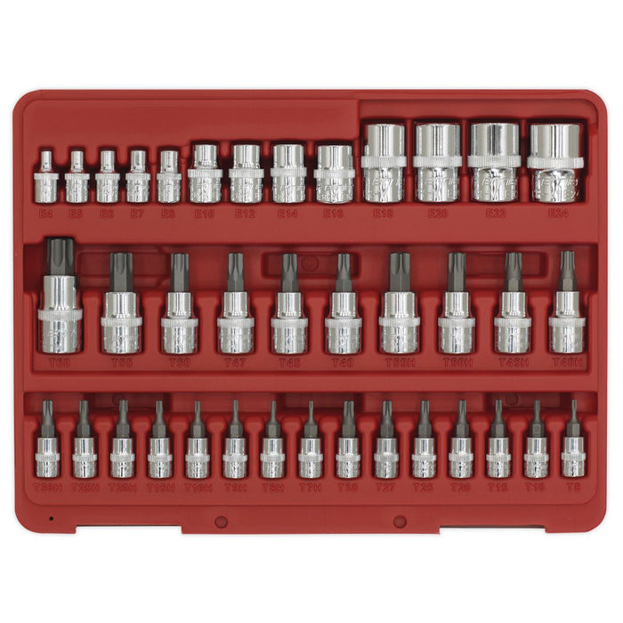 Sealey TRX-Star* Socket & Security Socket Bit Set 38pc 1/4" 3/8" & 1/2"Sq Drive