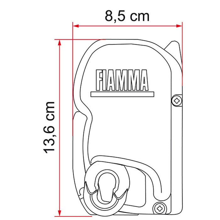 Fiamma F45 S Winch Awning Wind Out 300 Polar White Royal Grey Fabric 06280A01R