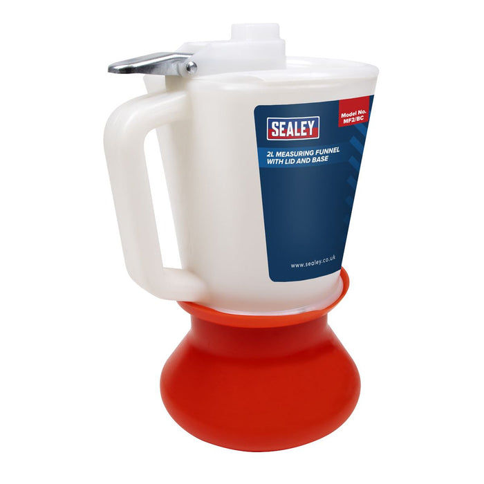 Sealey Measuring Funnel with Lid and Base 2L MF2/BC Sealey  - Dynamic Drive