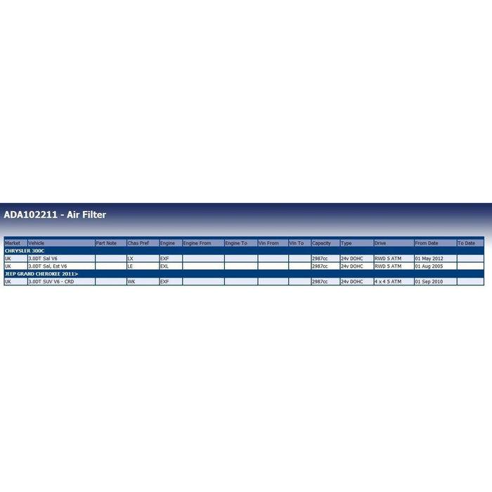 Blue Print ADA102211 Air Filter