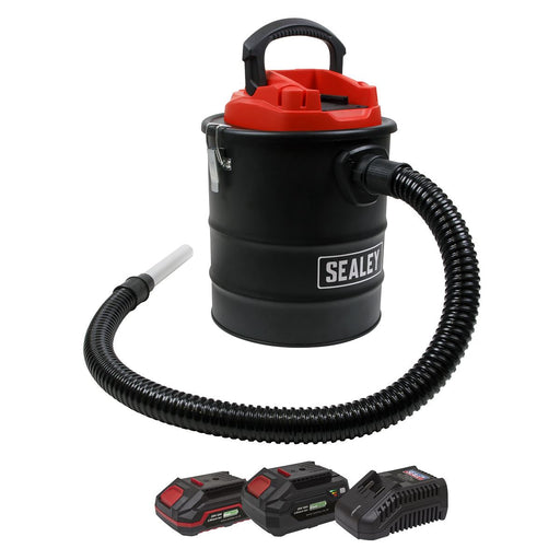 Sealey Handheld Ash Vacuum Cleaner 20V SV20 Series 15L Kit 2 Batteries Sealey  - Dynamic Drive